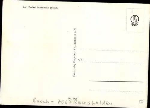 Künstler Ak Fuchs, Karl, Buoch Remshalden in Baden Württemberg, Dorfkirche