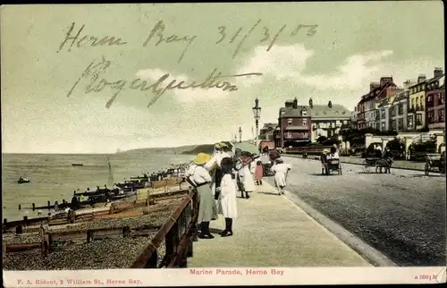 Ak Herne Bay Kent England, Marineparade