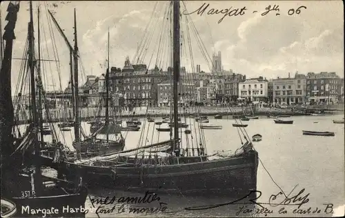 Ak Margate Kent England, Hafen