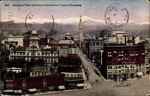 Ak Denver Colorado, Vogelperspektive vom State Capitol Building