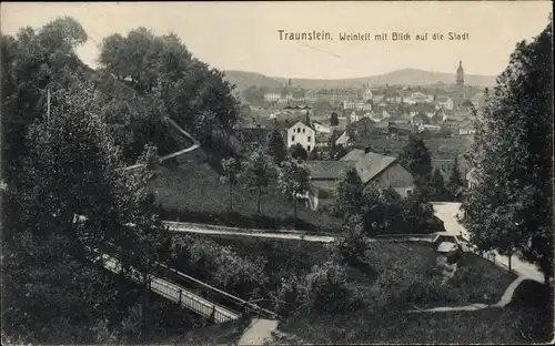 Ak Traunstein in Oberbayern, Weinleit, Ortsansicht