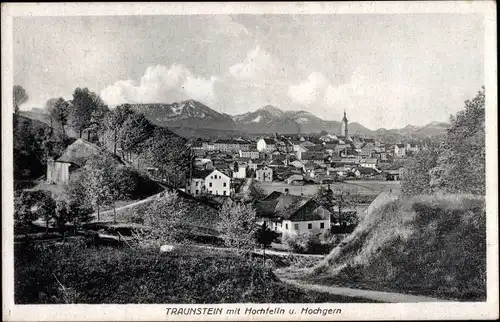 Ak Traunstein in Oberbayern, Panorama, Hochfelln, Hochgern