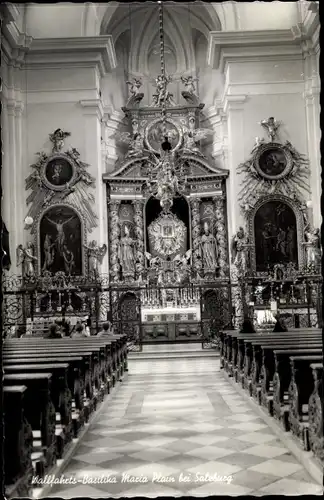 Ak Maria Plain Bergheim in Salzburg, Wallfahrts Basilika, Innenansicht