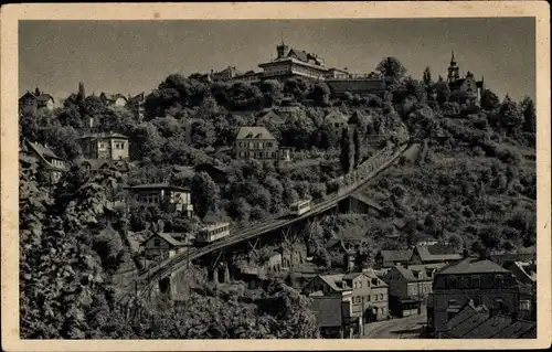 Ak Dresden Loschwitz, Luisenhof von Inh.Voigt und Drahtseilbahn