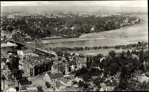 Ak Dresden Loschwitz, Blick von Oberloschwitz, Brücke