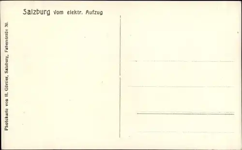 Ak Salzburg in Österreich, Blick vom elektrischen Aufzug