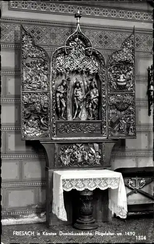 Ak Friesach in Kärnten, Dominikanerkirche, Flügelaltar