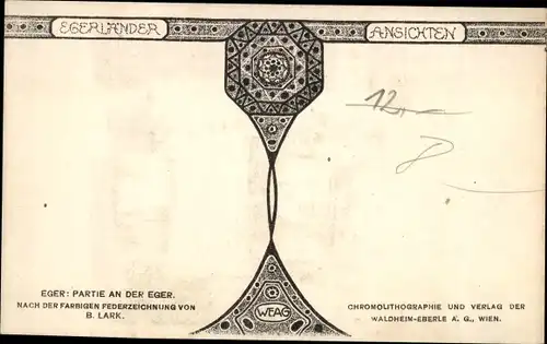 Künstler Ak Lark, B., Cheb Eger Region Karlsbad, Egerpartie