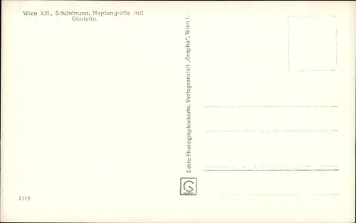 Ak Wien 13 Hietzing Österreich, Schönbrunn, Neptungrotte mit Gloriette