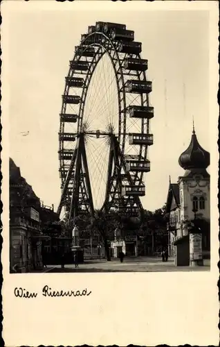 Ak Wien 2, Blick auf das Riesenrad im Prater, Hippodrom
