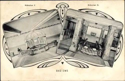 Ak Bad Ems an der Lahn, Kränchen I., Kränchen II.