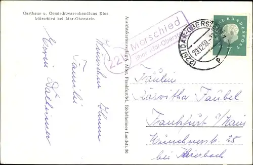 Ak Mörschied im Hunsrück, Kirche, Friedhof, Winter