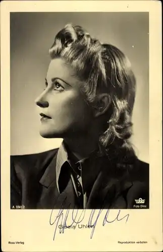 Ak Schauspielerin Gisela Uhlen, Portrait, Autogramm