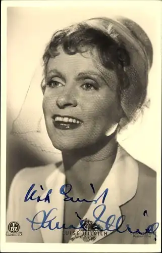 Ak Schauspielerin Luise Ullrich, Portrait, Netzschleier, Autogramm