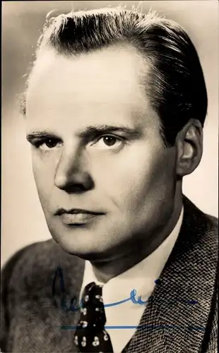 Foto Schauspieler Albert Lieven, Portrait, Autogramm