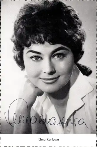 Ak Schauspielerin Elma Karlowa, Portrait, Autogramm
