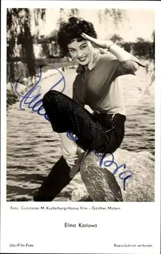 Ak Schauspielerin Elma Karlowa, Portrait, Autogramm