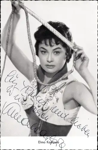 Ak Schauspielerin Elma Karlowa, Portrait, Autogramm