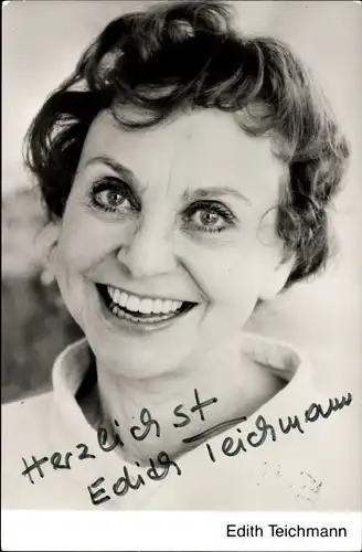 Ak Schauspielerin Edith Teichmann, Portrait, Autogramm