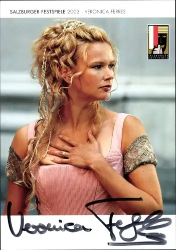 Ak Schauspielerin Veronica Ferres, Portrait, Salzburger Festspiele 2003, Autogramm