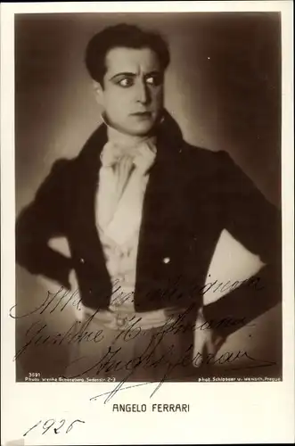 Ak Schauspieler Angelo Ferrari, Portrait, Autogramm