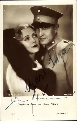 Ak Schauspieler Hans Stüwe und Charlotte Susa, Portrait, Amag 5845, Autogramme