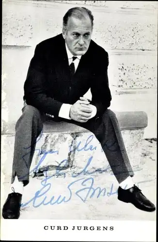 Foto Schauspieler Curd Jürgens, Portrait, Autogramm