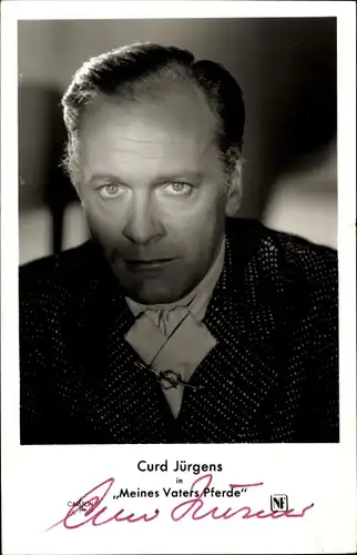 Foto Schauspieler Curd Jürgens in Meines Vaters Pferde, Portrait, Autogramm