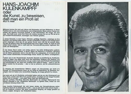Autogramm Hans Joachim Kulenkampff