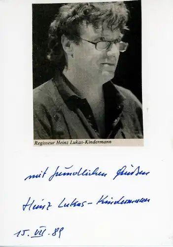 Foto Regisseur Heinz Lukas Kindermann, Autogramm