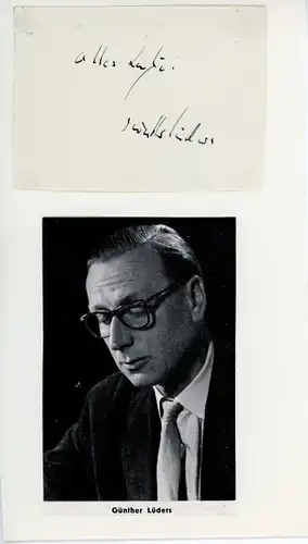 Foto Schauspieler Günther Lüders, Autogramm