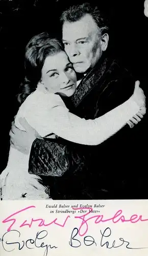 Foto Schauspieler Ewald und Evelyn Balser, Autogramm