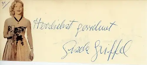 Autogramm Schauspielerin Gisela Griffel
