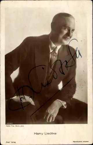 Ak Schauspieler Harry Liedtke, Portrait, Autogramm