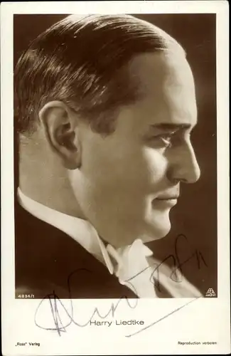 Ak Schauspieler Harry Liedtke, Portrait, Ross Verlag 484 1, Autogramm