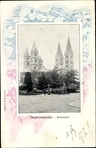 Passepartout Ak Roermond Limburg Niederlande, De Munsterkerk