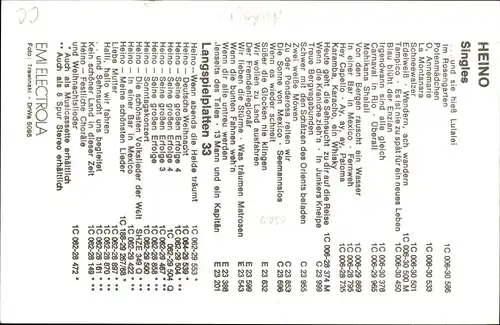 Ak Sänger Heino, Portrait, Autogramm