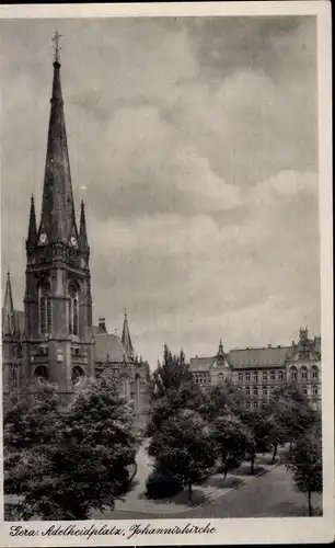 Ak Gera in Thüringen, Adelheidplatz, Johanniskirche