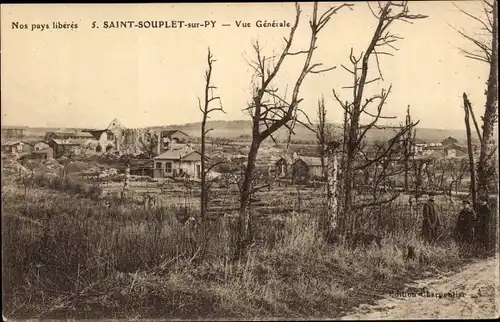 Ak Saint Souplet sur Py Marne, Gesamtansicht