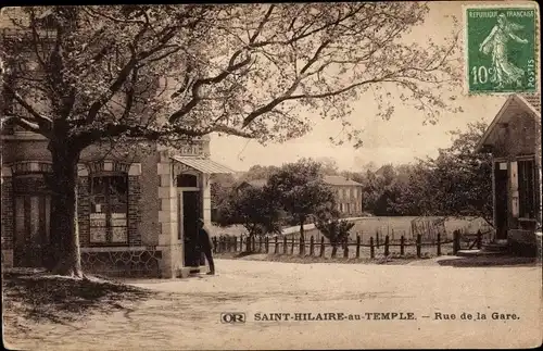 Ak Saint Hilaire im Temple Marne, Rue de la Gare