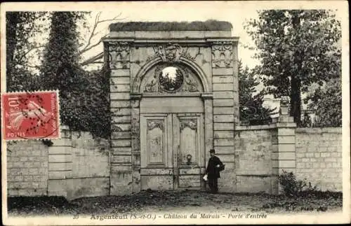 Ak Argenteuil Val d'Oise, Chateau du Marais, Eingangstor