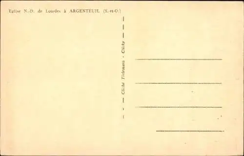 Ak Argenteuil Val d'Oise, Kirche Notre Dame de Lourdes