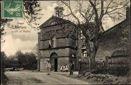 Ak Bouligny Meuse, Schule, Rathaus