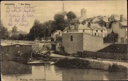 Ak Vouziers Ardennes, Teilansicht, Aisne