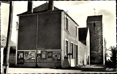 Ak La Brosse Montceaux Seine et Marne, Rathaus, Kirche