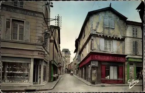 Ak Saint Jean d'Angély Charente Maritime, Rue de la Grosse Horloge