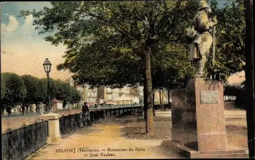 Ak Belfort Beffert Beffort Territorium Belfort, Poilu-Denkmal, Quai Vauban