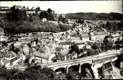 Ak Avallon Yonne, Gesamtansicht, Brücke