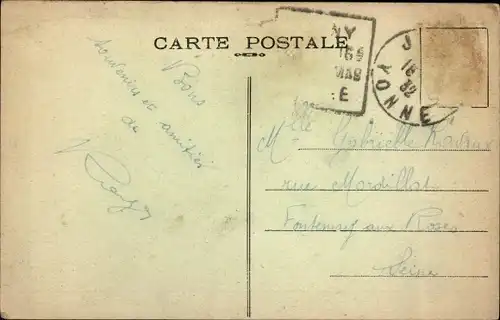 Ak Joigny Yonne, Porte du Bois, Seite Route des Cerisiers