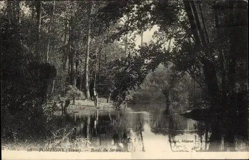 Ak Pontigny Yonne, Bords du Serein